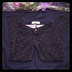 Juniors Hollister Navy & Pink Skinny Pants